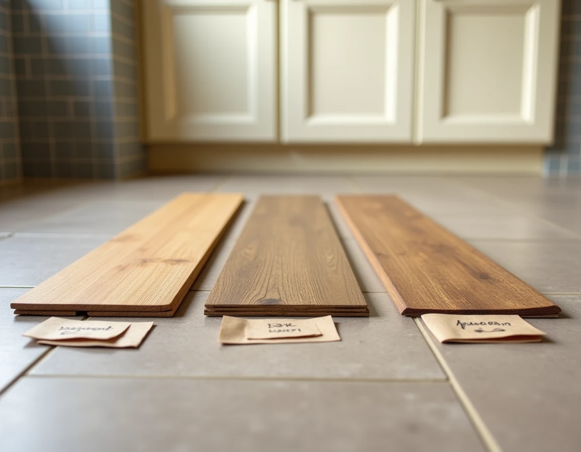 Comparaison de trois types de parquet pour cuisine : parquet collé, stratifié et parquet flottant en chêne