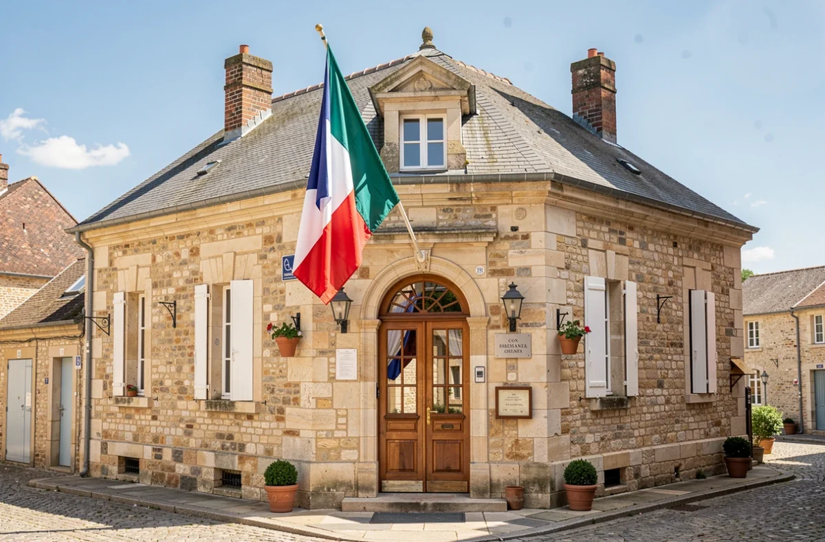 Façade de mairie d'une petite commune française