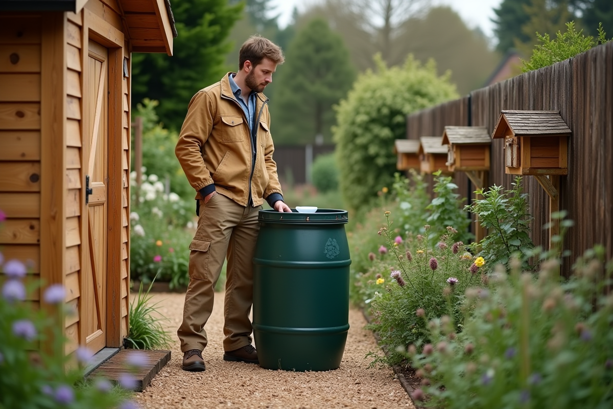 Jeune homme installant un barrel d